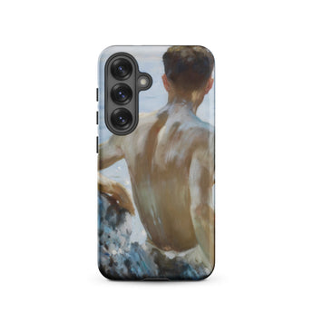 Beach Study - Henry Scott Tuke Samsung Case, Galaxy S25 / Matte, Smartphone Case Painting Shirtless Man
