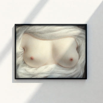 Framed Painting Soft Pale Skin-toned Bust Nestled White Sarah Goodridge, Beauty Revealed, Painted, Private Love Token, Widowed Senator