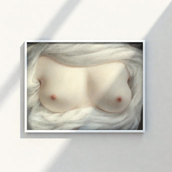 White-framed Painting Nude Torso Soft White Fabric Sarah Goodridge, Beauty Revealed, Painted, Private Love Token, Widowed Senator Daniel,