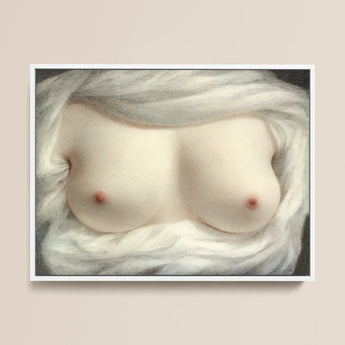 Beauty Revealed - Sarah Goodridge Art Print / Canvas Framed Painting Soft Pale Skin-toned Bust Partially Covered Sarah Goodridge, Beauty