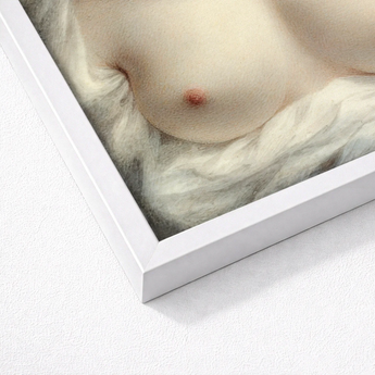 White Framed Art Print Soft Creamy-toned Nude Figure Sarah Goodridge, Beauty Revealed, Painted, Private Love Token, Widowed Senator Daniel,