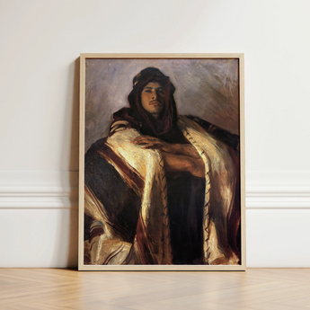 Bedouin Chief - John Singer Sargent Art Print / Canvas Framed Oil Painting Man Traditional Attire Rendered Rich, Commanding Presence Prints