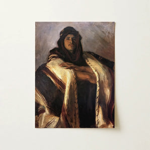 Bedouin Chief - John Singer Sargent Art Print / Canvas Framed Oil Painting Man Traditional Attire Rich Earthy John Singer Sargent, Bedouin