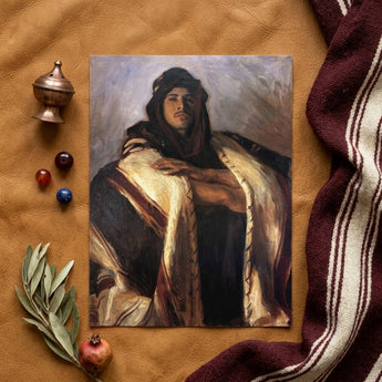 Bedouin Chief - John Singer Sargent Art Print / Canvas Rectangular Canvas Painting Man Traditional Attire Dark Hair John Singer Sargent,