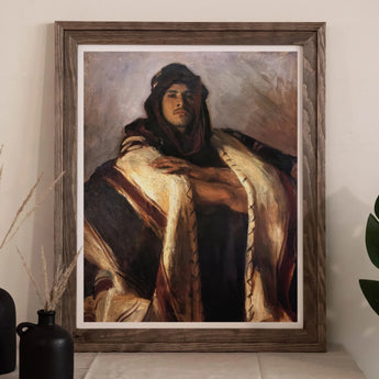 Bedouin Chief John Singer Sargent Art Print, Framed Painting Person Ornate Robes Headdress