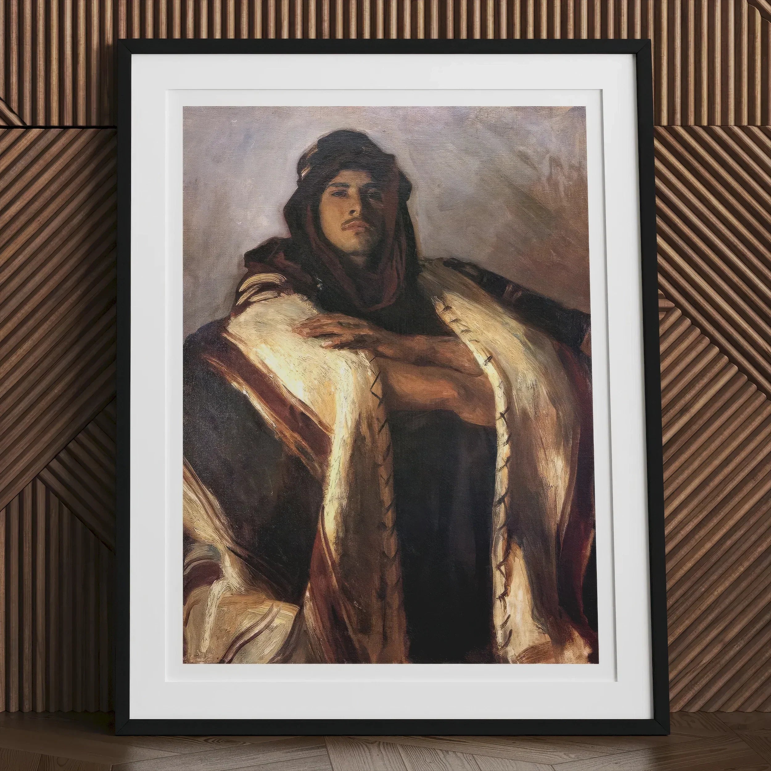 Bedouin Chief - John Singer Sargent Art Print, 24’’x32’’ / Unframed, Kite-910433188, Framed Portrait Painting Person