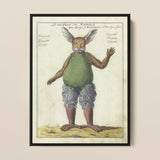 Beelzebub - Compendium of Demonology Art Print / Canvas Framed Vintage Illustration Mythical Creature Rabbit-like Ears Fish-scale