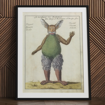 Beelzebub - Compendium of Demonology Art Print, Green Rabbit Art Print Black Frame White