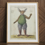 Beelzebub - Compendium of Demonology Art Print, Green Rabbit Sweater Gray Pants Brown Boots Framed