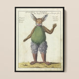 Beelzebub - Compendium of Demonology Framed Canvas, Green Rabbit Plush Toy Brown Fur Accents White