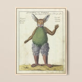 Beelzebub - Compendium of Demonology Framed Canvas, Green Rabbit Plush Toy Fur Paws Brown Eyes