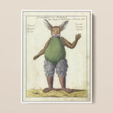 Beelzebub - Compendium of Demonology Framed Canvas, Green Rabbit Plush Toy Gray Fur Brown Ears