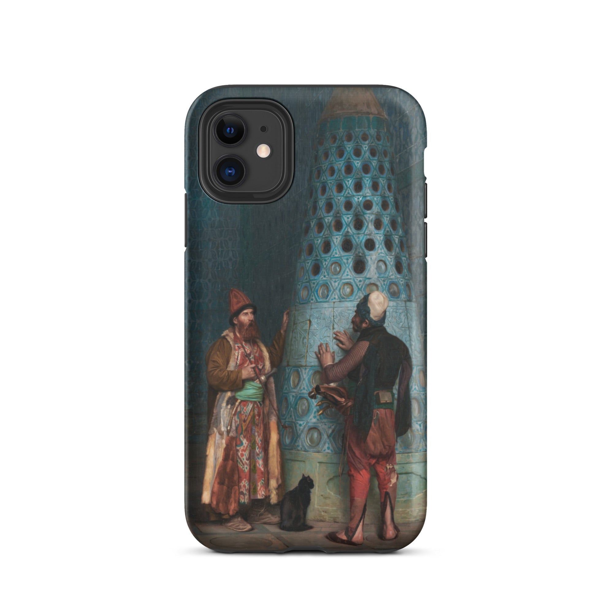 Before the Audience Jean Leon Gerome Iphone Case, 11 / Matte, Smartphone Case Orientalist Painting Two Men Cat