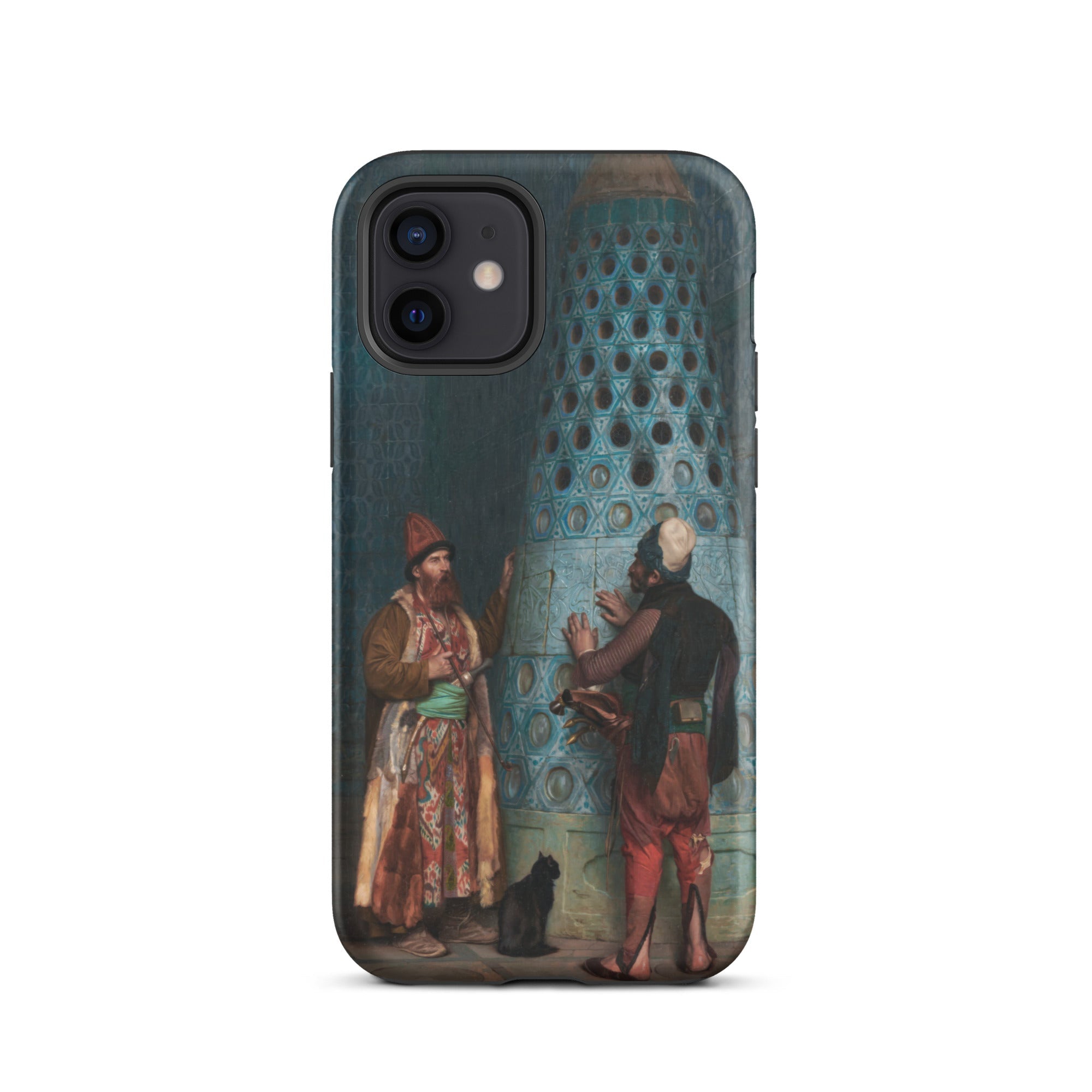 Before the Audience Jean Leon Gerome Iphone Case, 12 / Matte, Black Iphone Case Painting Two Men Cat Decorative