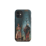 Before the Audience - Jean Leon Gerome Iphone Case, 12 Mini / Matte, Black Smartphone Case Historical Painting Two Men Cat