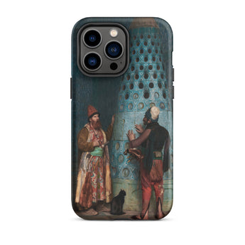 Before the Audience - Jean Leon Gerome Iphone Case, 14 Pro Max / Matte, Dark Phone Case Classical Painting Two Figures Black