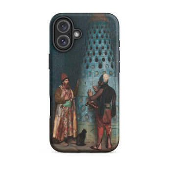 Before the Audience - Jean Leon Gerome Iphone Case, 16 Plus / Matte, Phone Case Classical Painting Two Figures Black Cat