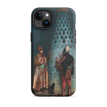 Before the Audience - Jean Leon Gerome Phone Case Iphone 15 Plus / Matte Iphone Richly Detailed Antique-style Painting Two Figures Black