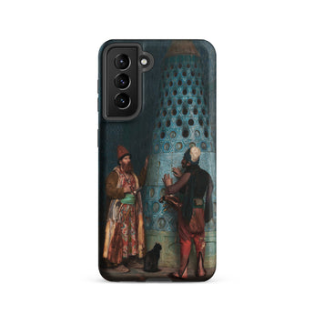 Before the Audience - Jean Leon Gerome Samsung Case, Galaxy S21 / Matte, Smartphone Case Historical Painting Two Men Cat Decorative
