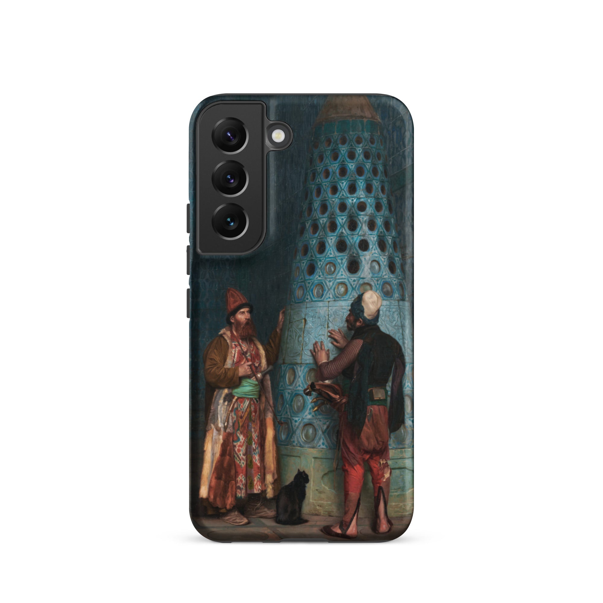 Before the Audience Jean Leon Gerome Samsung Case, Galaxy S22 / Matte, Smartphone Case Classical Painting Two Men Black Cat