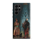 Before the Audience Jean Leon Gerome Samsung Case, Galaxy S22 Ultra / Matte, Smartphone Case Painting Two Men Black Cat Decorative