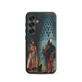 Before the Audience - Jean Leon Gerome Samsung Case, Galaxy S25 / Matte, Smartphone Case Painted Scene Two Men Black Cat