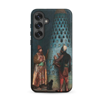 Before the Audience - Jean Leon Gerome Samsung Case, Galaxy S25 Plus / Matte, Phone Case Historical Painting Two Men Black Cat