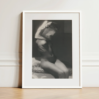 Before Going to Sleep - Michael Heumuller Art Print / Canvas White-framed Black-and-white Art Print Nude Figure Seated Pose Michael