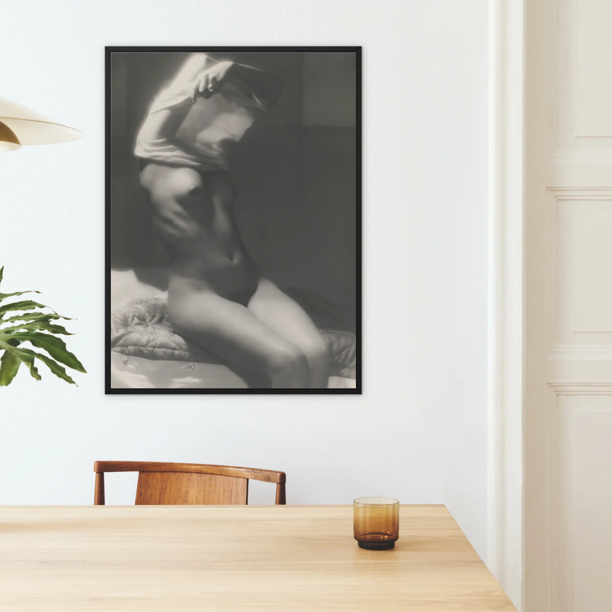Before Going to Sleep - Michael Heumuller Framed Canvas, Black White Artistic Photograph Dark Frame Mounted Wall