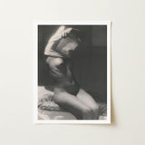 Before Going to Sleep - Michael Heumuller Art Print / Canvas Black-and-white Framed Figure Contemplative Pose, Evocative Black and White