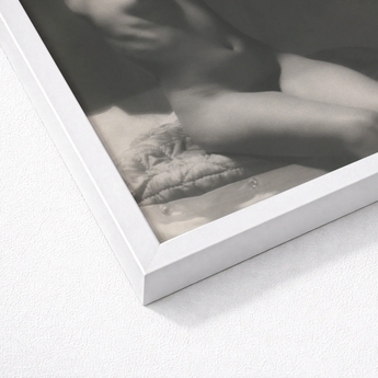 White Framed Black Photograph Figure Michael Heumuller Art, Evocative and, Introspective Beauty