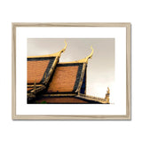 Before the Storm - Cambodian Temple Art Print, Orange Tiled Temple Roofs Ornate Golden Finials Traditional
