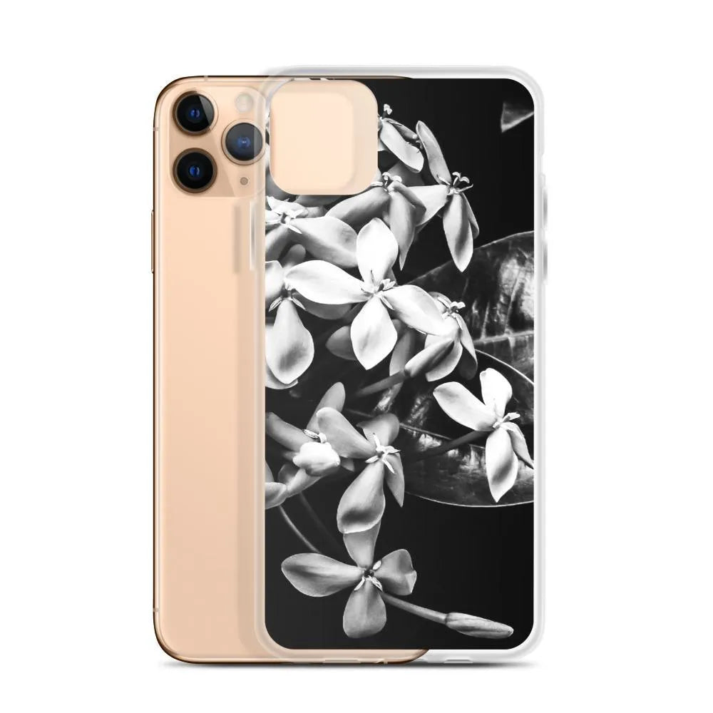 Belle Of The Ball Floral Iphone Case - black And White - Iphone 11 Pro Max - Mobile Phone Cases - Aesthetic Art