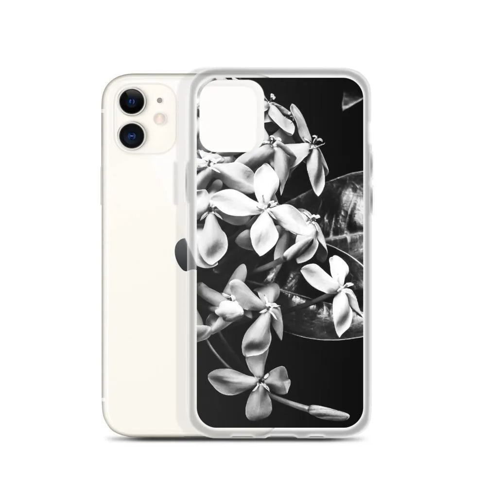 Belle Of The Ball Floral Iphone Case - black And White - Iphone 11 - Mobile Phone Cases - Aesthetic Art