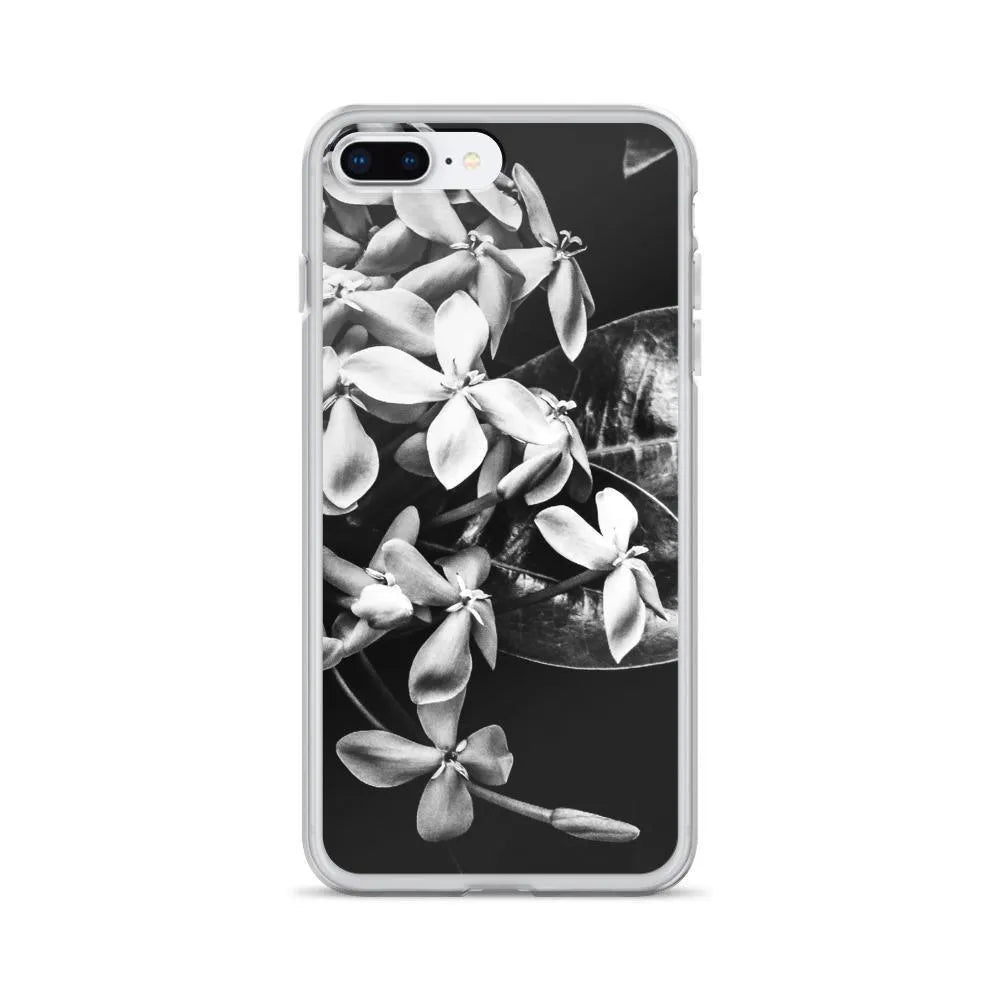 Belle Of The Ball Floral Iphone Case - black And White - Iphone 7 Plus/8 Plus - Mobile Phone Cases - Aesthetic Art