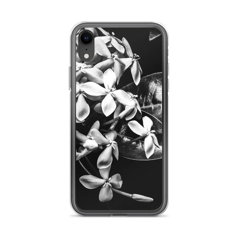 Belle Of The Ball Floral Iphone Case - black And White - Iphone Xr - Mobile Phone Cases - Aesthetic Art