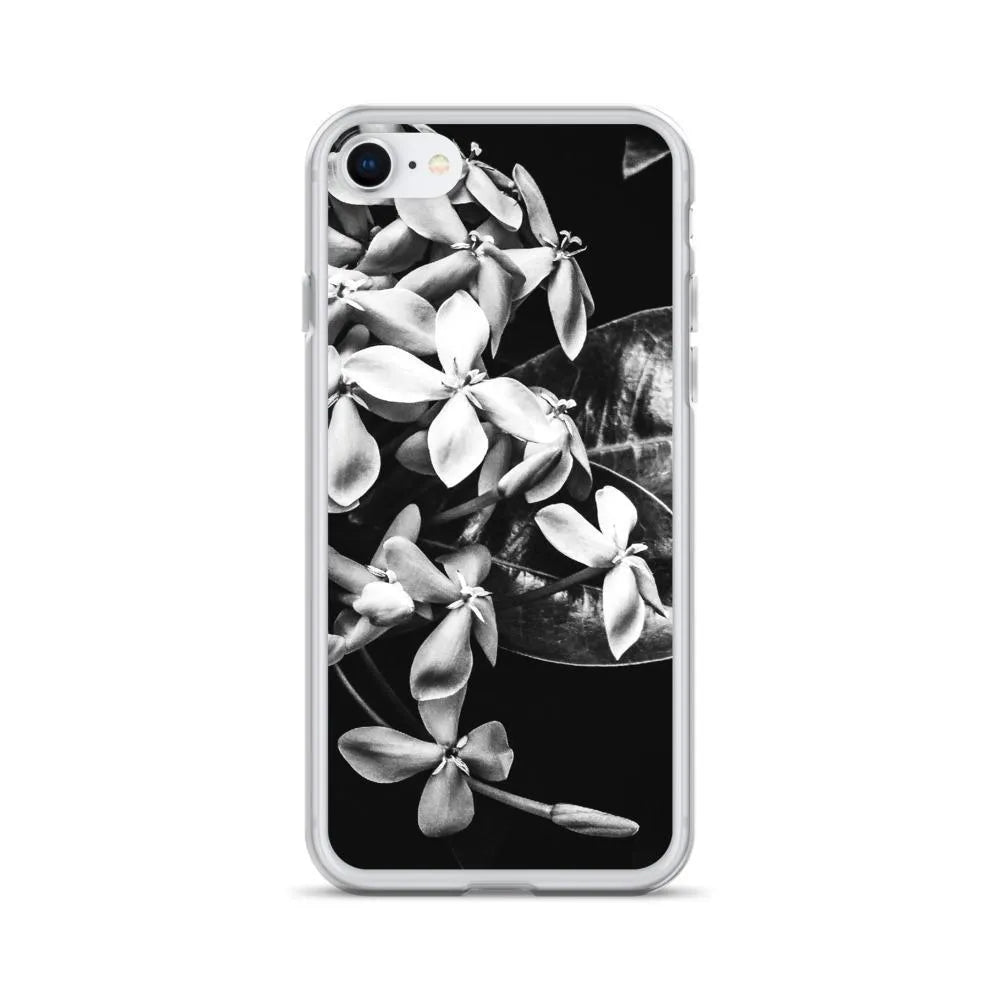 Belle Of The Ball Floral Iphone Case - black And White - Iphone 7/8 - Mobile Phone Cases - Aesthetic Art
