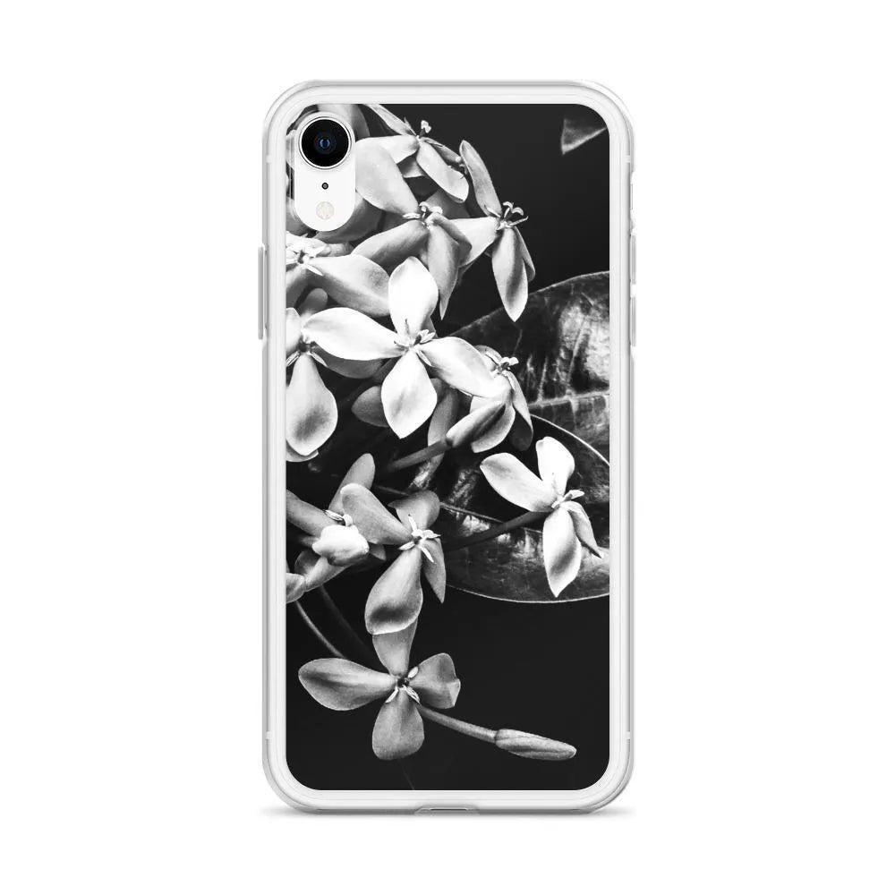 Belle Of The Ball Floral Iphone Case - black And White - Mobile Phone Cases - Aesthetic Art
