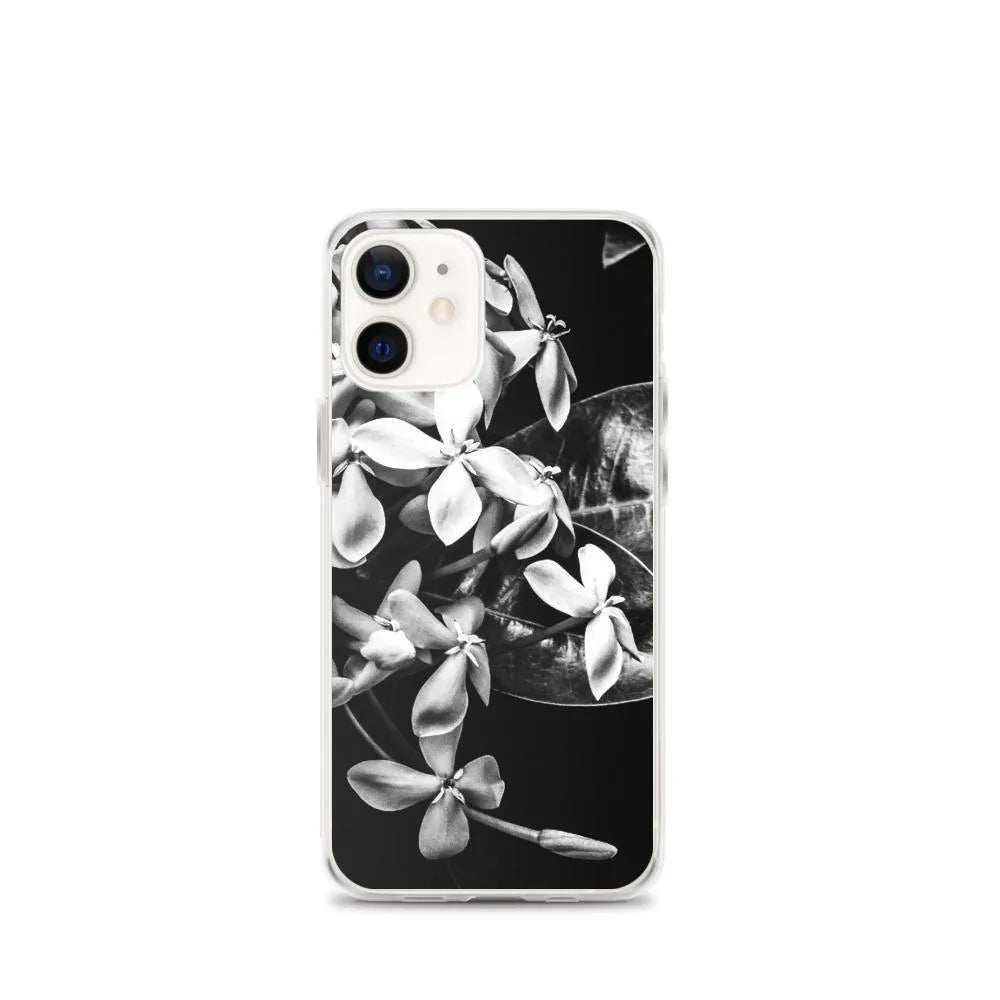 Belle Of The Ball Floral Iphone Case - black And White - Iphone 12 Mini - Mobile Phone Cases - Aesthetic Art