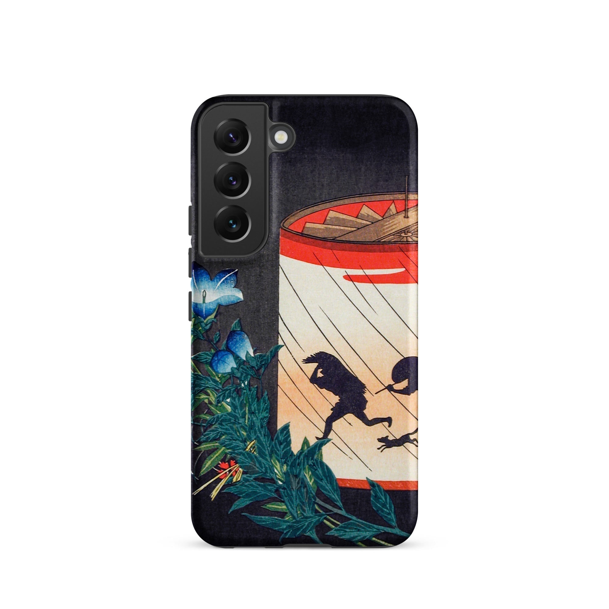 Bellflower and Lantern Hiroaki Takahashi Samsung Case, Galaxy S22 / Matte, Black Phone Case Japanese Art Print