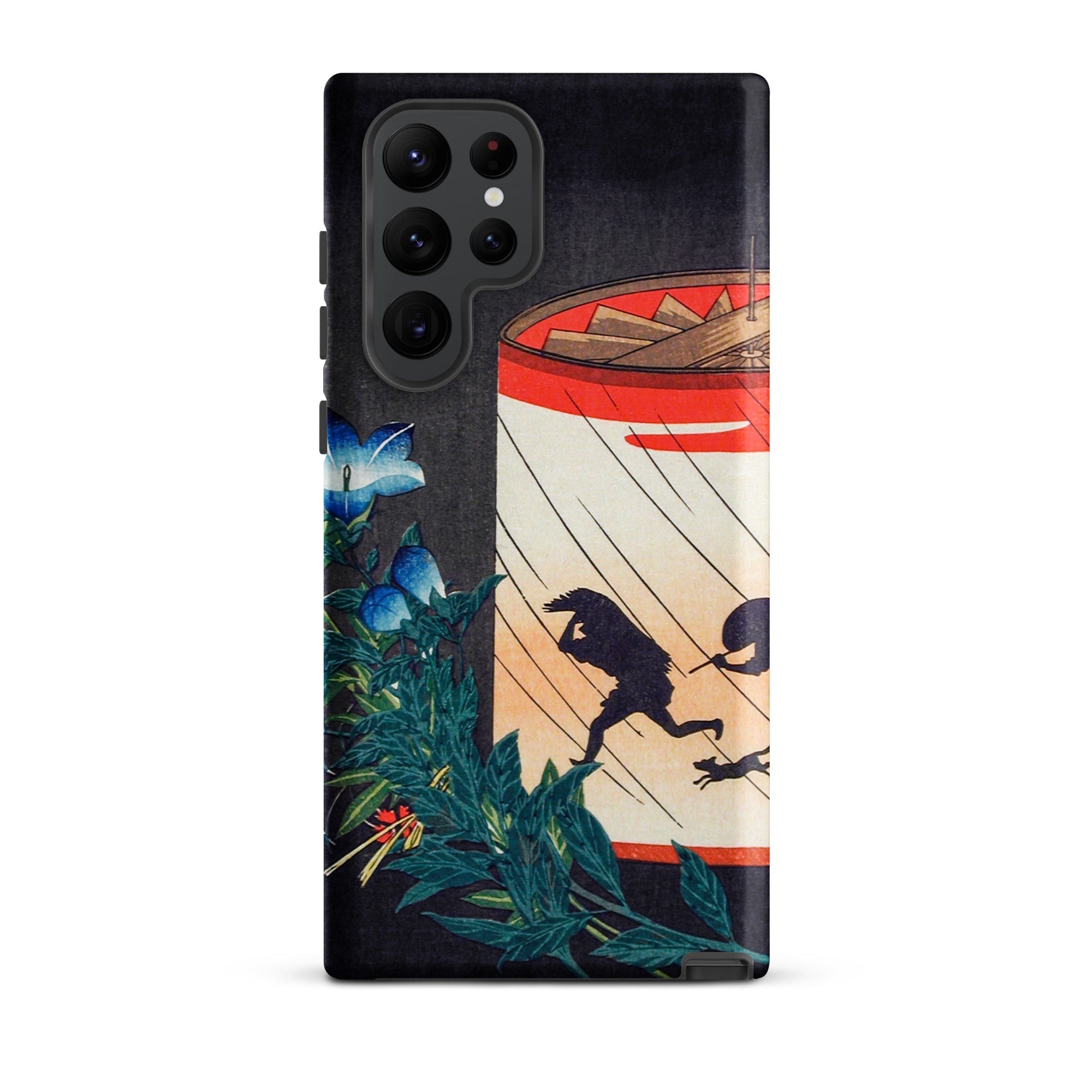 Bellflower and Lantern Hiroaki Takahashi Samsung Case, Galaxy S22 Ultra / Matte, Black Smartphone Case Whimsical Colorful Illustration