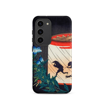 Bellflower and Lantern - Hiroaki Takahashi Samsung Case, Galaxy S23 / Matte, Black Phone Case Japanese Ukiyo-e Style Illustration Figures