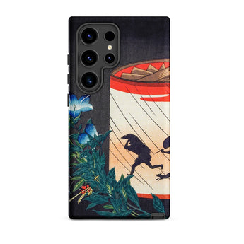 Bellflower and Lantern - Hiroaki Takahashi Samsung Case, Galaxy S24 Ultra / Matte, Black Smartphone Case Colorful Nature-themed Design