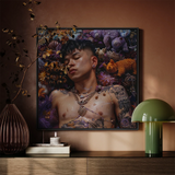 Bent & Spent - Gaysian Thai Twunk Framed Canvas, Framed Portrait Tattooed Man