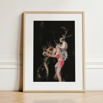 Bestial - Neo-baroque Pagan Art Print / Canvas, 12x16’’ / 31x41cm / Natural Frame / Matboard, Posters Prints & Visual Artwork, Toby Leon