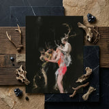 Bestial - Neo-baroque Pagan Art Print / Canvas Darkly Lit Artwork Dramatic Mythological Scene Figures Horned Figure Floats, Antlers