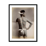 1585 Japanese Wabori Tattoo - S. Ogawa Fine Art Print, Framed Vintage Photograph Tattooed Man