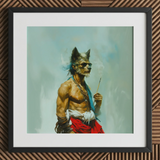 Bhediya - Gay Wolf Sadhu Art Print / Canvas, Gay Wolf Shaman, Spectral Elder Bound, Wolf Shaman Art