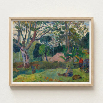 Framed Painting Light Wood Frame Impressionistic Outdoor Scene Paul Gauguin, Visual Journey, Tree Art Print