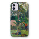 The Big Tree - Paul Gauguin Iphone Case, 11 / Matte, Iphone Case Colorful Tropical Landscape Painting
